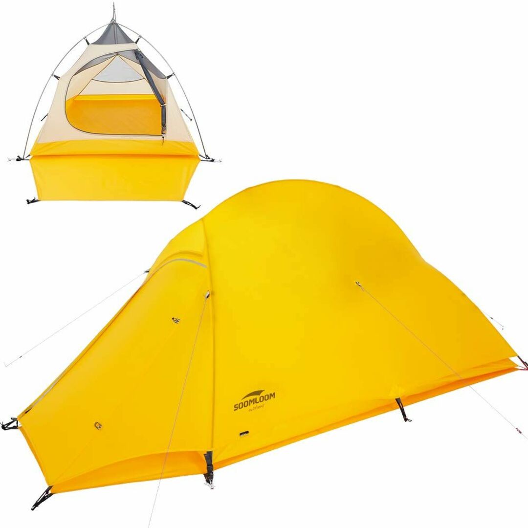 【色: オレンジ】soomloom 景山 アウトドア テント 超軽量 組立簡単本製品使用時サイズ