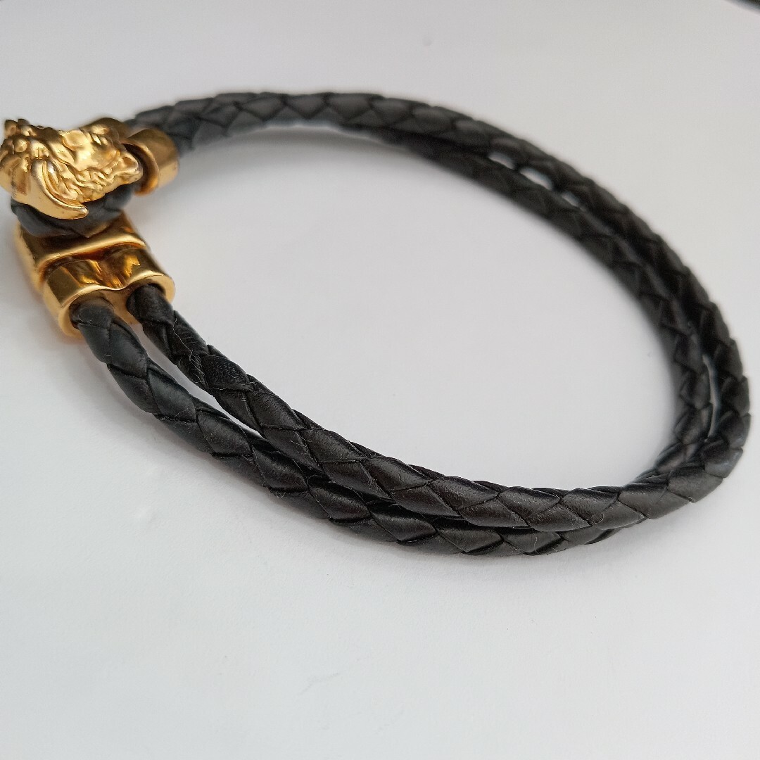 E92932) VERSACE ブレスレット ヴェルサーチ 黒 ブラック-
