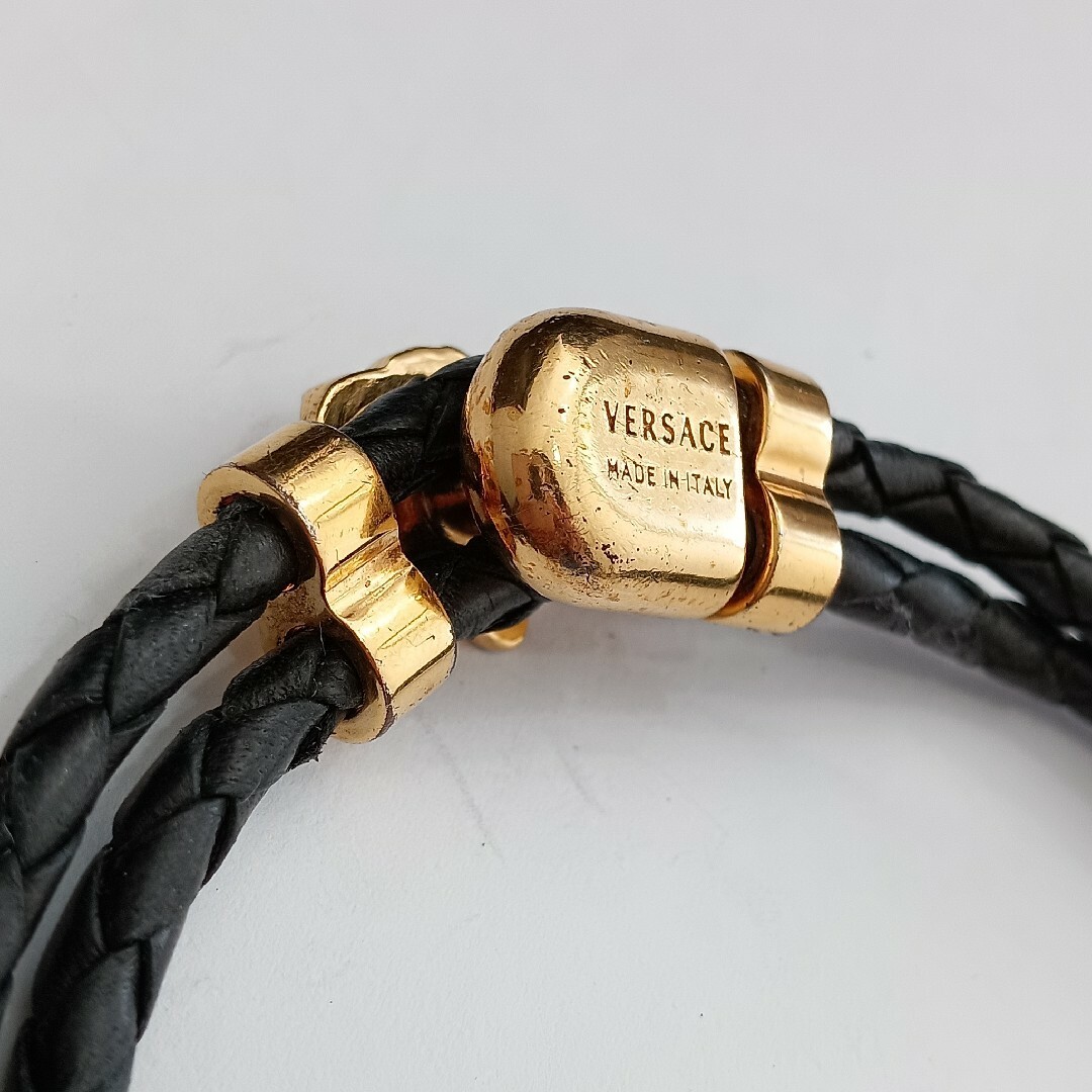 VERSACE - (E92932) VERSACE ブレスレット ヴェルサーチ 黒 ブラックの