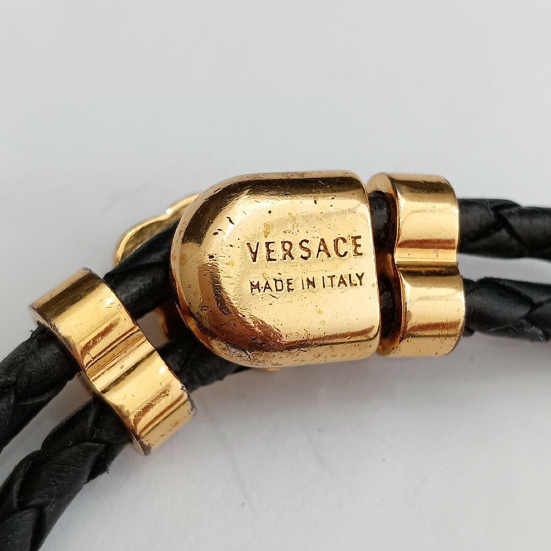 (E92932) VERSACE ブレスレット ヴェルサーチ 黒 ブラック