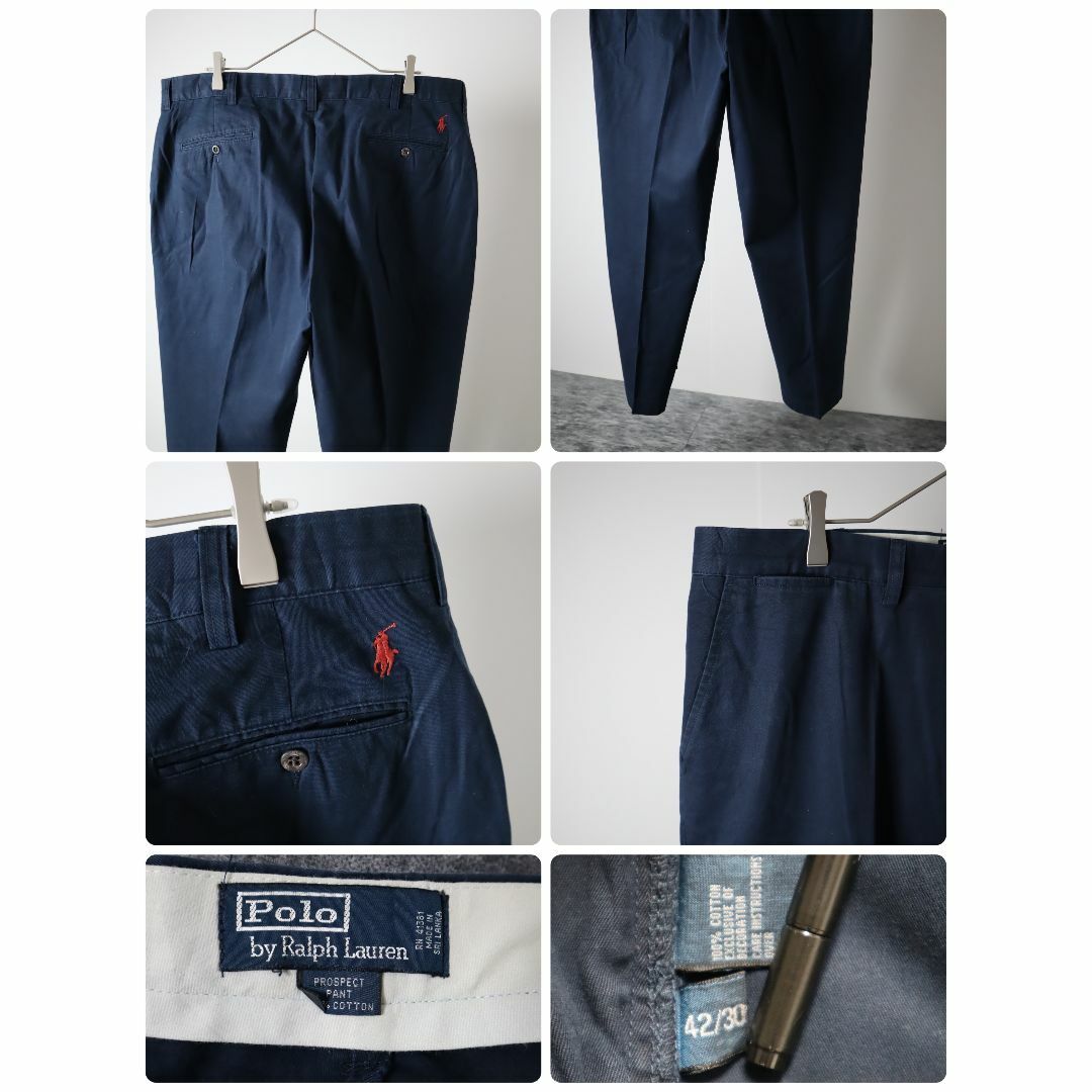 POLO RALPH LAUREN(ポロラルフローレン)の【ラルフローレン】90s クラシック ワイド チノパン ポロチノ 濃紺 W42 メンズのパンツ(チノパン)の商品写真