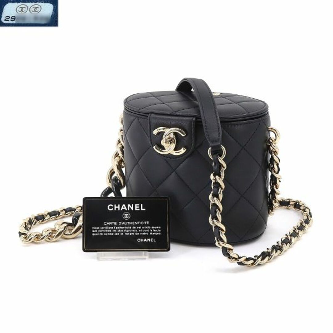 未使用 展示品 シャネル CHANEL マトラッセ ミニ バニティ チェーン ショルダー バッグ レザー ネイビー AS1355 VLP 90195379