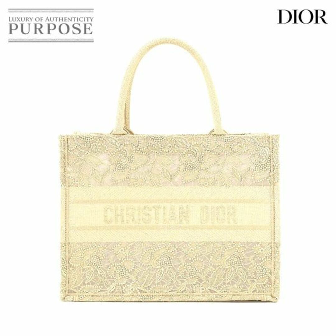 未使用 展示品 クリスチャン ディオール Christian Dior ブック トート ミディアム バッグ レース ゴールド M1296ZEAV VLP 90208337