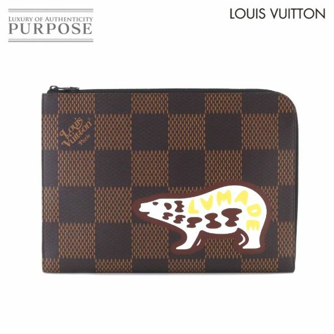 未使用 展示品 ルイ ヴィトン LOUIS VUITTON ダミエ ジャイアント LVスクエアード ポシェット ジュール クラッチ バッグ N60390 VLP 90209186