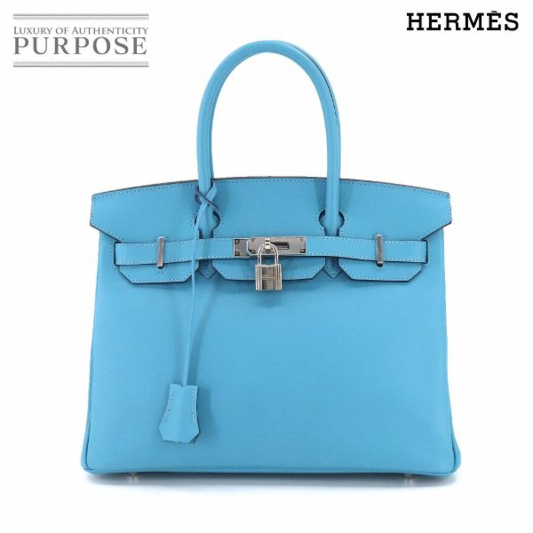 Hermes(エルメス)の未使用 展示品 エルメス HERMES バーキン30 ハンド バッグ エプソン ブルーデュノール D刻印 シルバー 金具 VLP 90209288 レディースのバッグ(ハンドバッグ)の商品写真