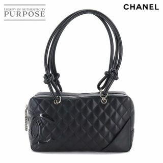 新品同様 シャネル CHANEL カンボンライン ボーリング ショルダー バッグ レザー エナメル ブラック A25171 VLP 90209290