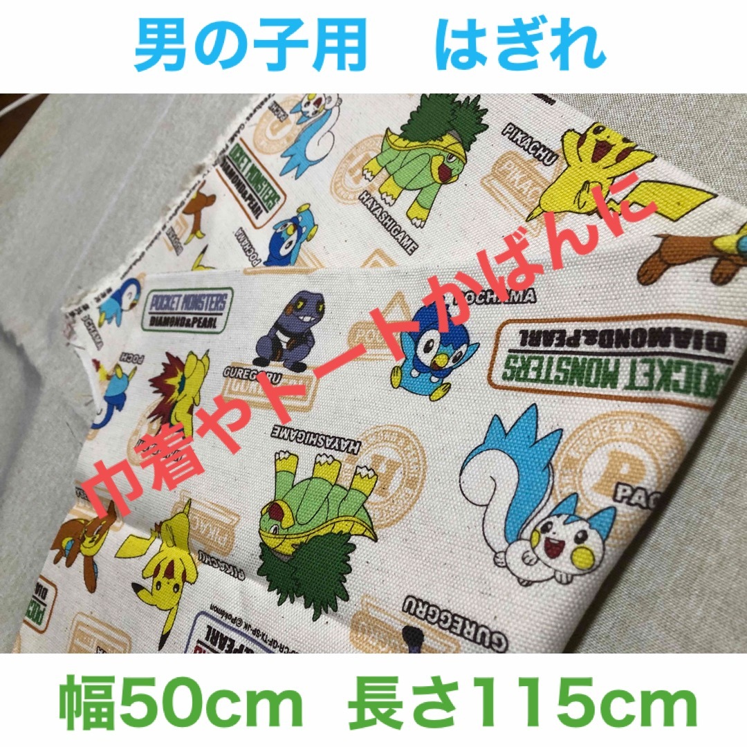 ハギレ　男の子用キャラクター生地　新品　ジーンズ生地　カバン　巾着 ハンドメイドの素材/材料(生地/糸)の商品写真