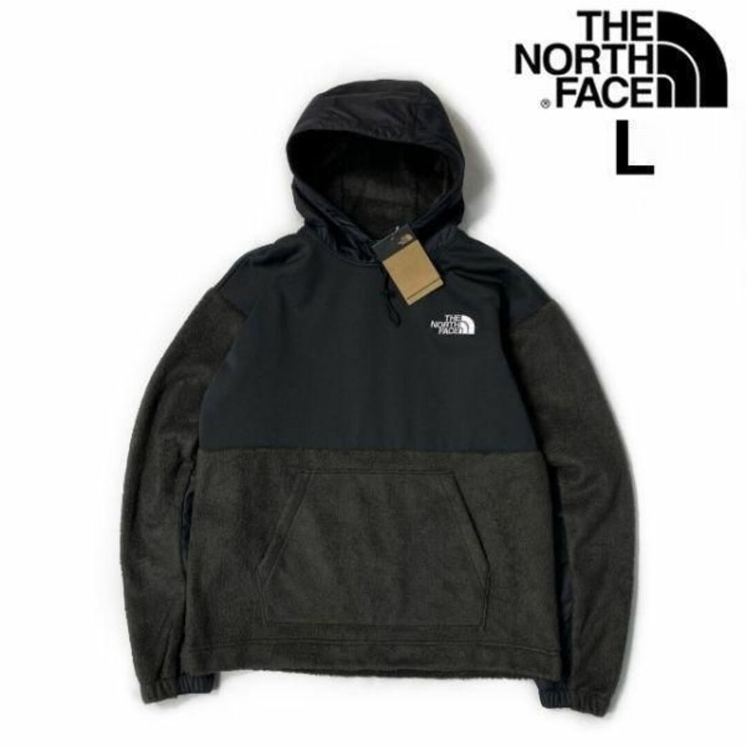 THE NORTH FACE - ノースフェイス フリース パーカー 切替 US限定(L)黒