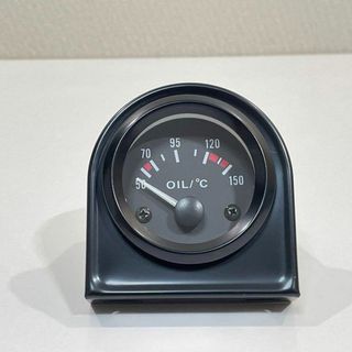 52mm 油温計 ブラックフェイス 52φ オイルテンプ ゲージ(車内アクセサリ)