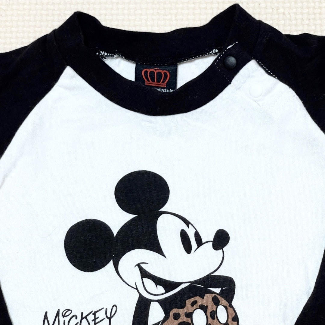 BABYDOLL(ベビードール)のBABY DOLL Disney コラボ ミッキー ラグラン ロンT 80 黒 キッズ/ベビー/マタニティのベビー服(~85cm)(Ｔシャツ)の商品写真