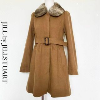 JILL by JILLSTUART ラビットファーカラー2WAYウールコート(ロングコート)