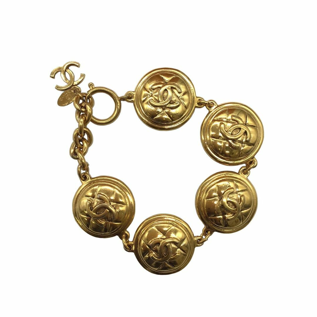 CHANEL - 【中古】CHANEL シャネル ブレスレット ココ マーク ロゴ GP
