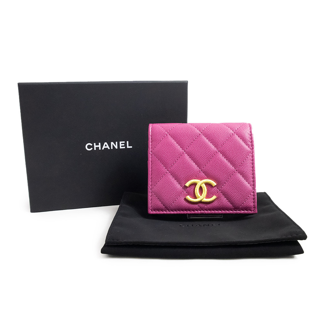 CHANEL マトラッセ　スモールフラップウォレット ゴールド