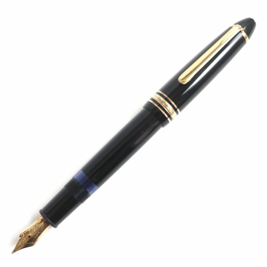 良品▼MONTBLANC モンブラン マイスターシュテュック 146 ホワイトスター ペン先14K 万年筆 ブラック×ゴールド Mニブ