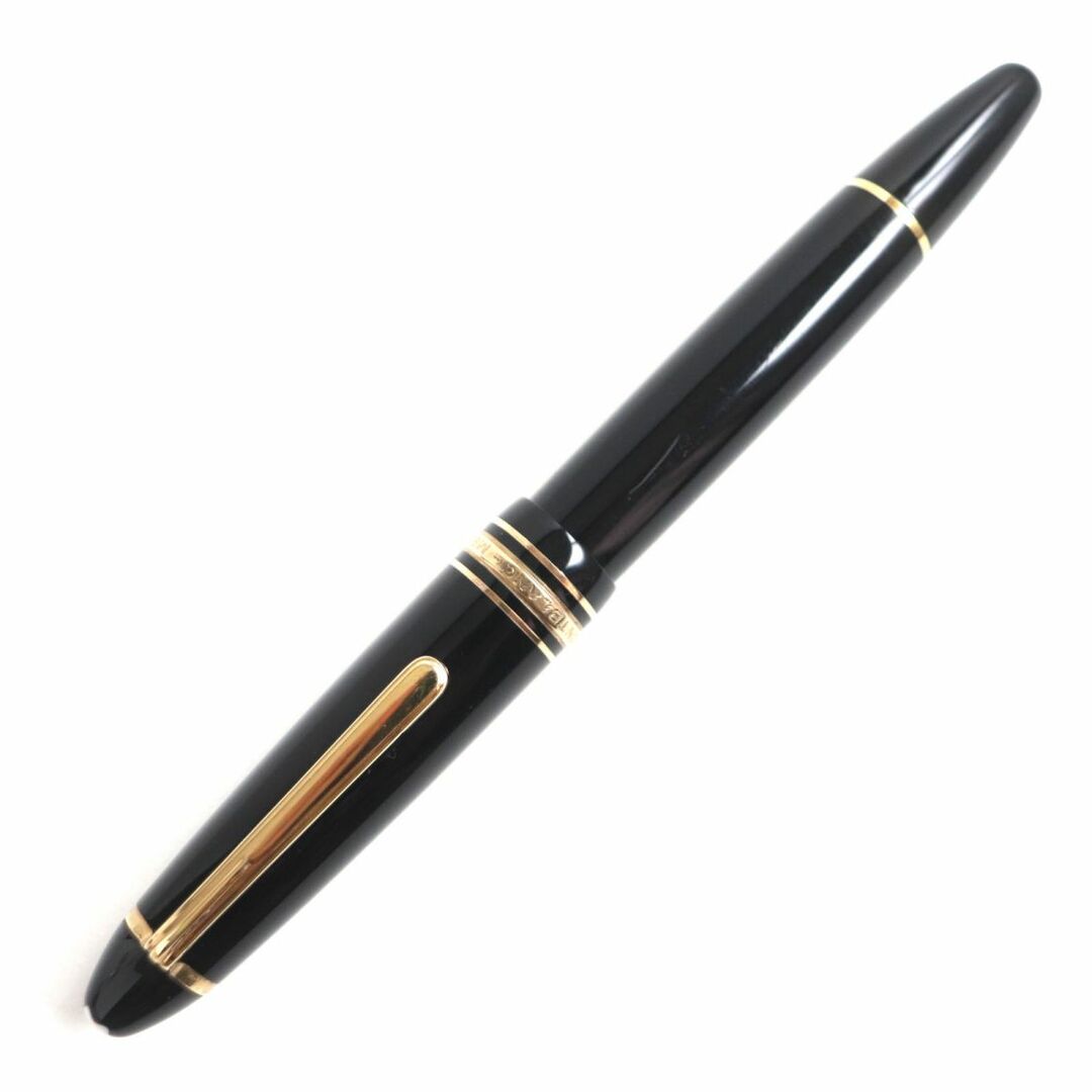 良品▼MONTBLANC モンブラン マイスターシュテュック 146 ホワイトスター ペン先14K 万年筆 ブラック×ゴールド Mニブ