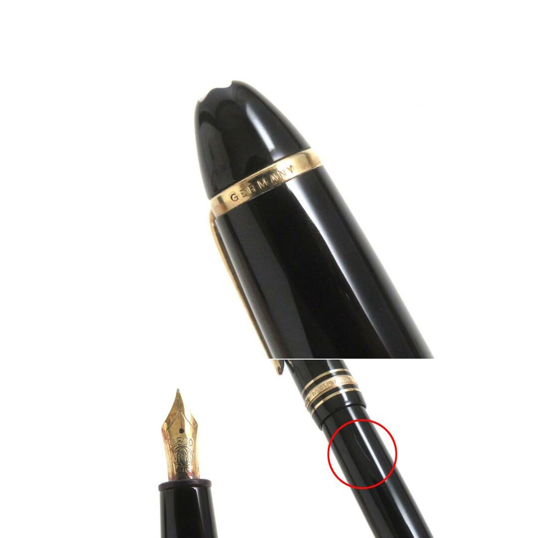 良品▼MONTBLANC モンブラン マイスターシュテュック 146 ホワイトスター ペン先14K 万年筆 ブラック×ゴールド Mニブ