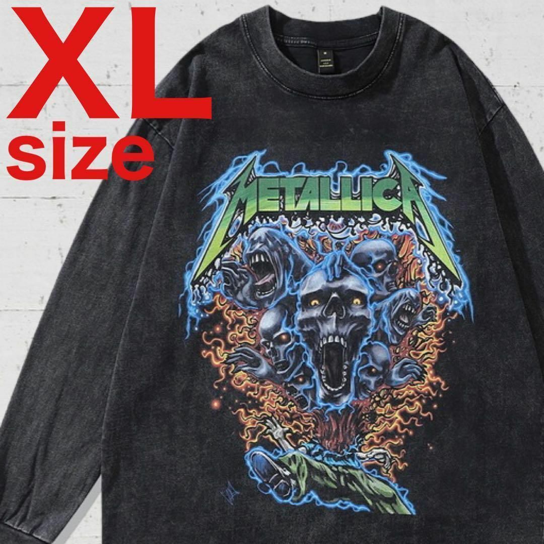 METALLICA　メタリカ　バンドロック　ラップ　長袖Tシャツ　ブラック　XL