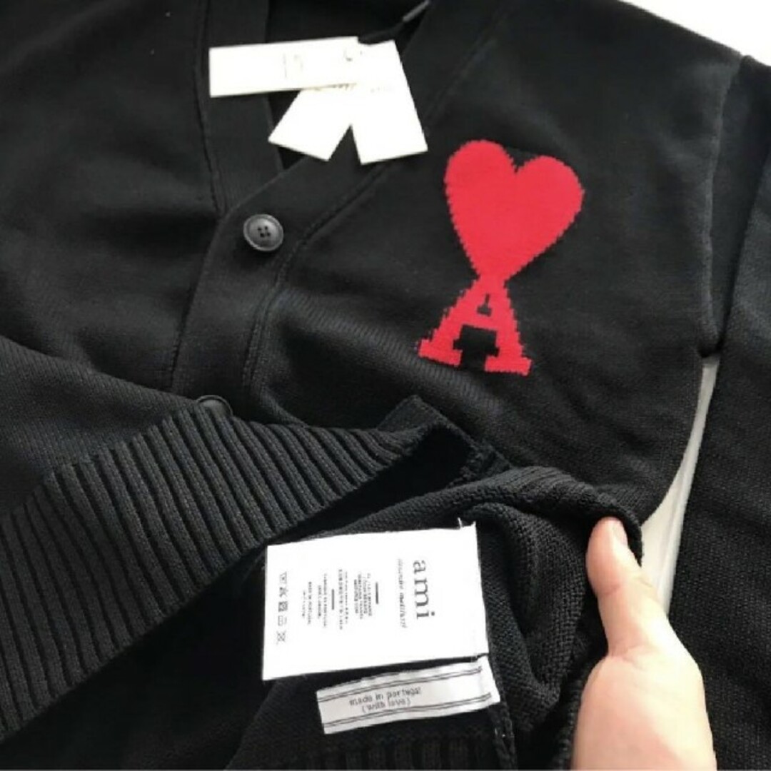 アミパリス amiparis ニットセーター ブラック カーディガン 男女兼用