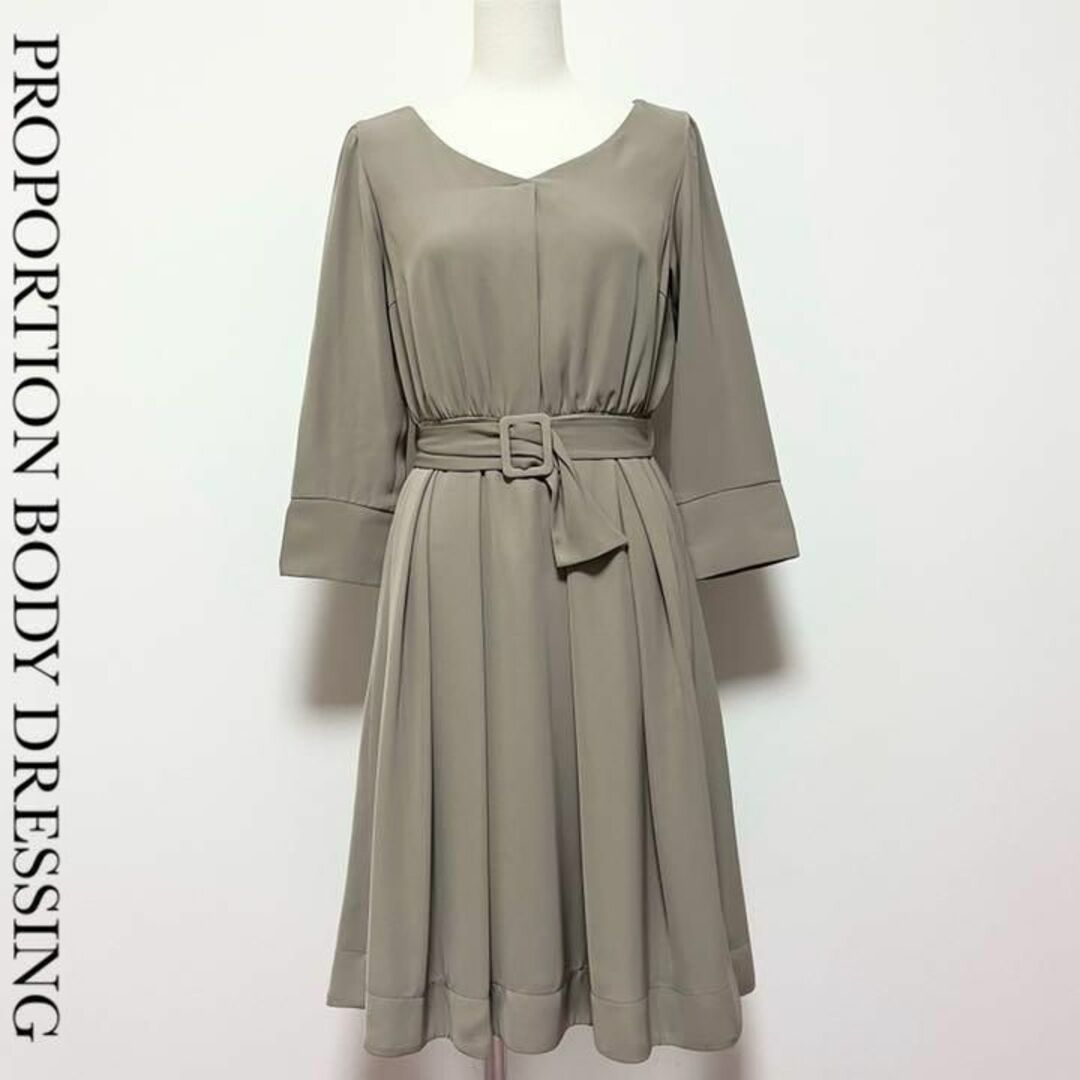 PROPORTION BODY DRESSING サッシュベルトタックワンピース