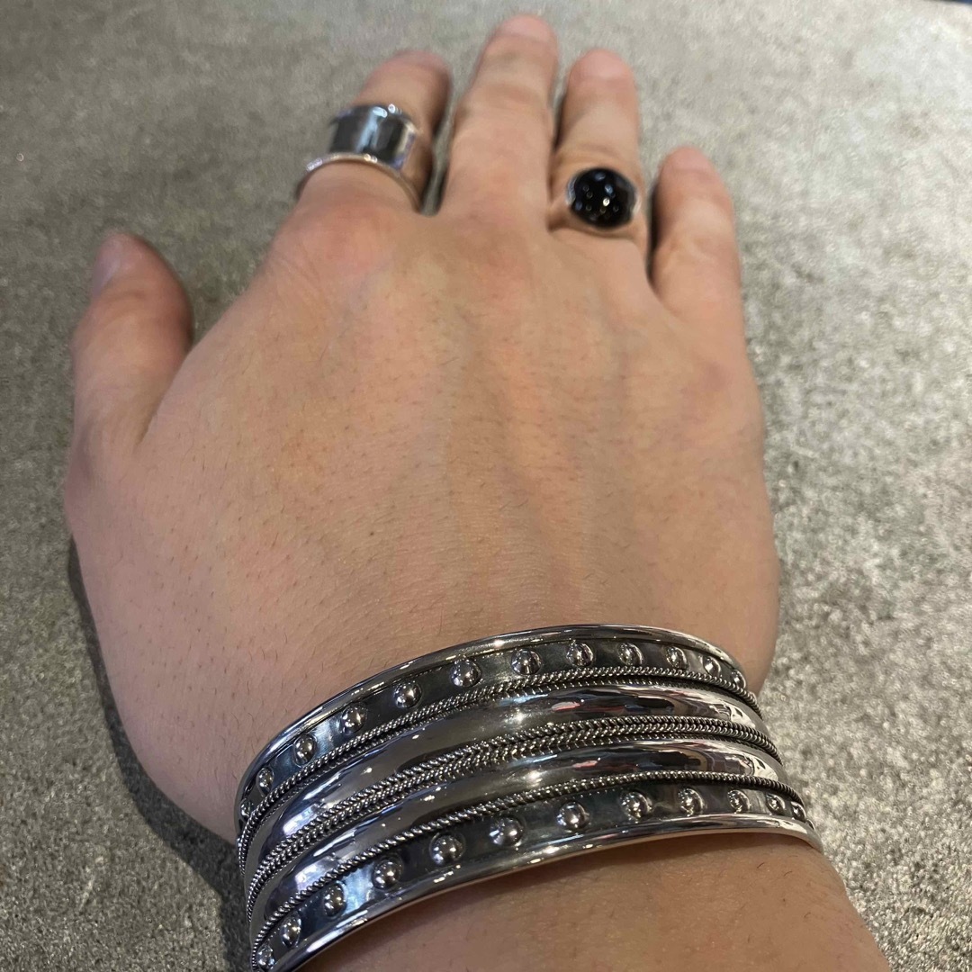 Triple Blade インダストリアル Wire Coin Edge Cuff バングル Triple Blade インダストリアル Wire Coin Edge Cuff バングル