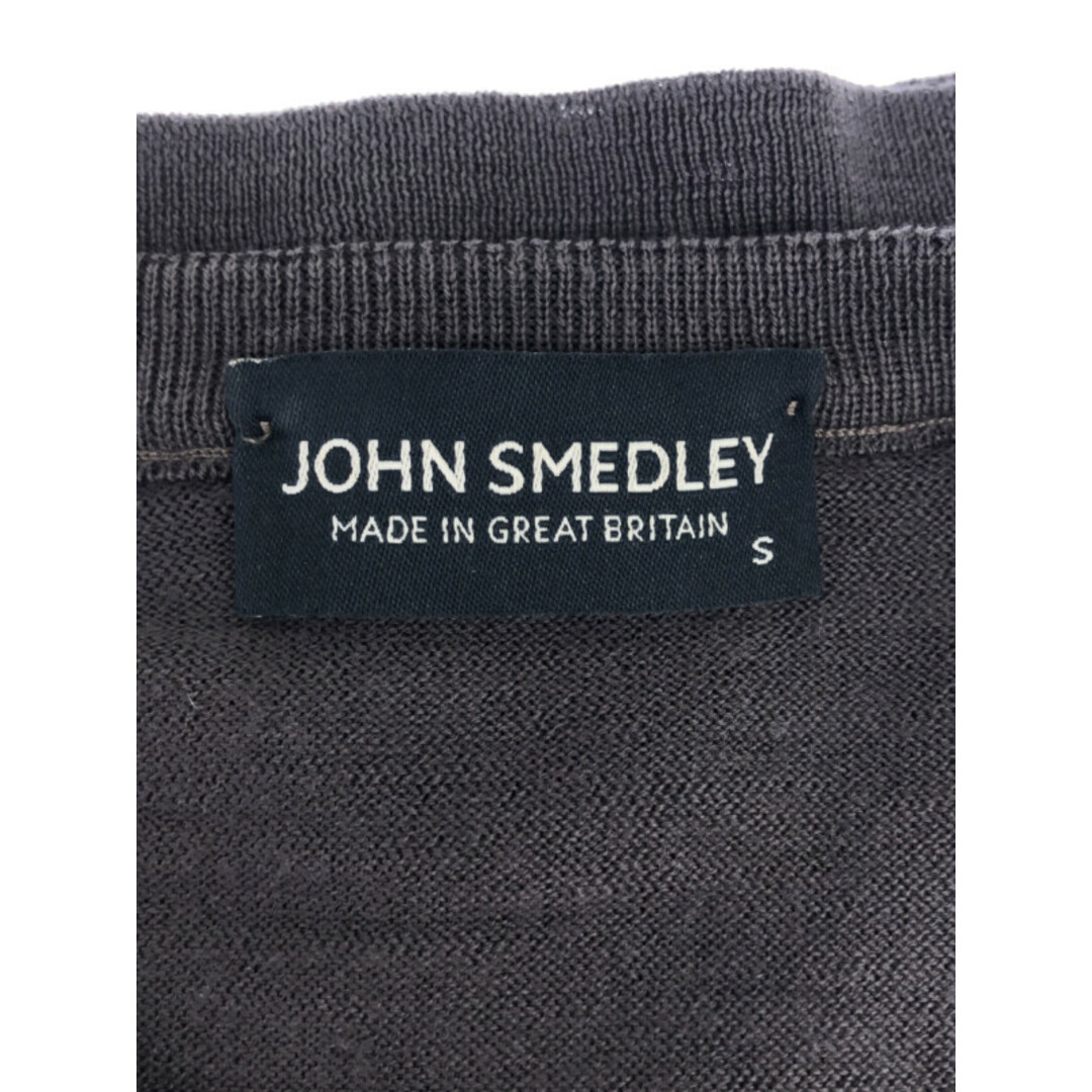 JOHN SMEDLEY(ジョンスメドレー)のJOHN SMEDLEY ジョンスメドレー ボーダー柄 ラウンドネックウールニットカーディガン グレー系 S レディースのトップス(カーディガン)の商品写真