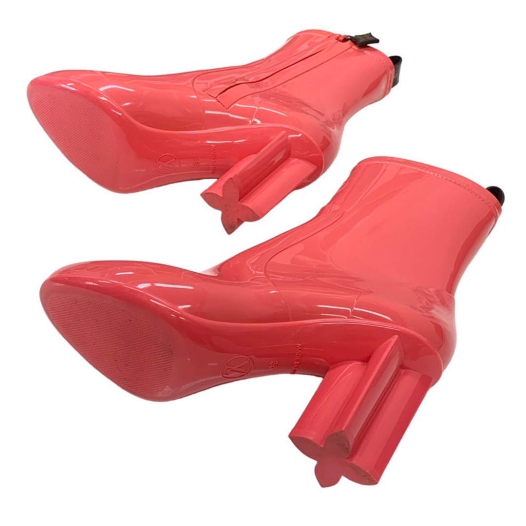 ルイヴィトン ブーツ ショートブーツ シルエットライン モノグラム ラバー ピンク系 5