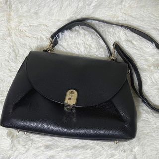 フルラ(Furla)の【美品】FURLA フルラ スリーク M ハンドバッグ ストラップ付き 黒(ハンドバッグ)