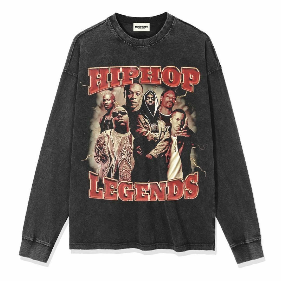 EMINEM 2PAC Biggie ラップTシャツ RAPロンT ブラック Lの通販 by a ...