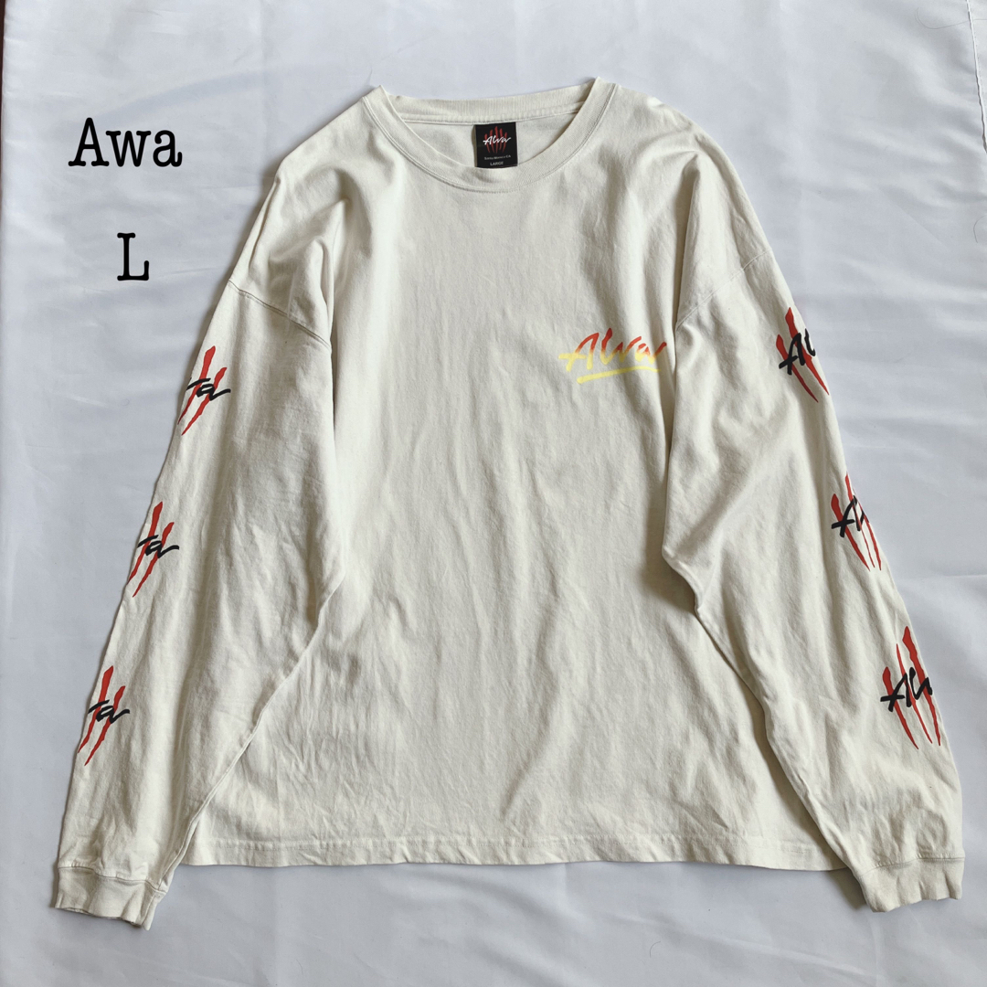 Awa エーダブルエー ロンT ビッグロゴ ストリート 大きいサイズ  L メンズのトップス(Tシャツ/カットソー(七分/長袖))の商品写真