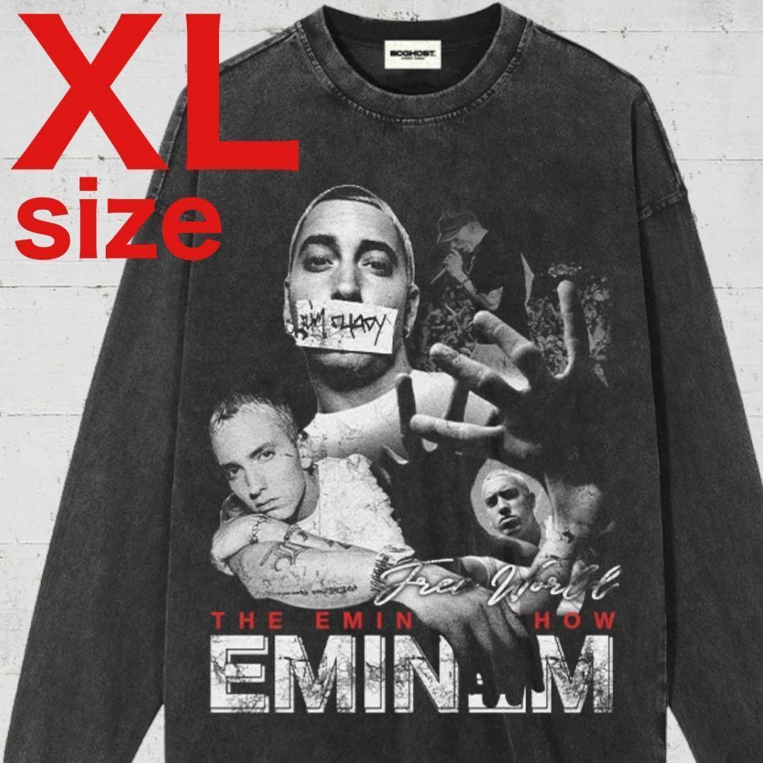 エミネム　EMINEM　RAP　Tシャツ　セピアプリント　ロンT　ブラック　XL