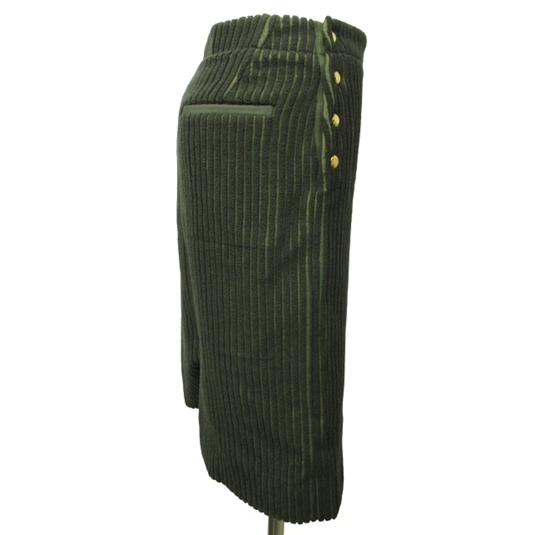 Drawer(ドゥロワー)のドゥロワー Drawer 美品 近年 スカート 金ボタン 緑 S IBO44 レディースのスカート(ひざ丈スカート)の商品写真