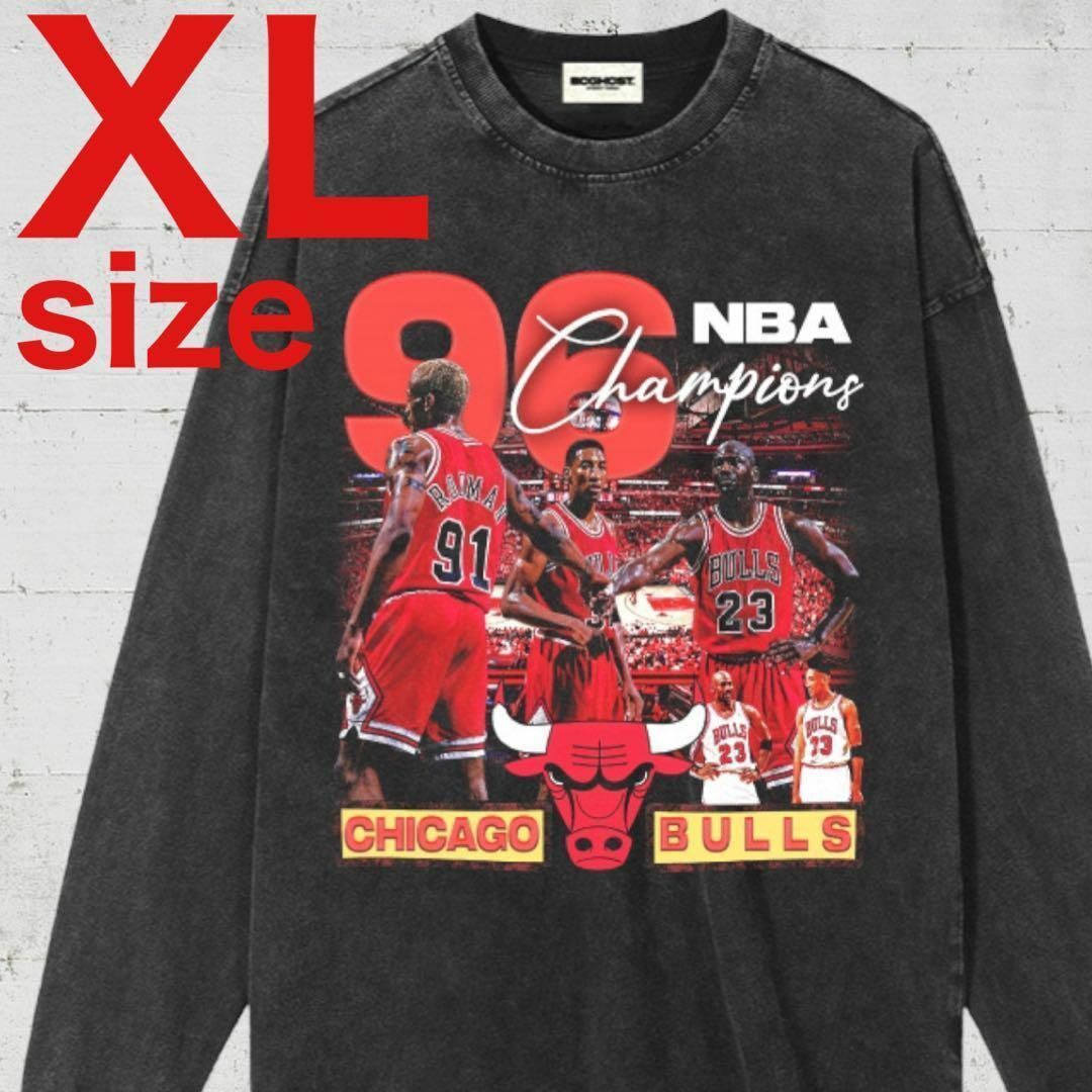 バッファロー　CHICAGO　BULLS　JORDAN　ロンT　ブラック　XL