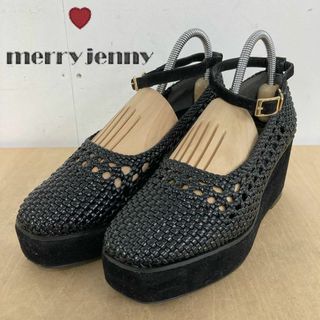 メリージェニー(merry jenny)のmerry jenny メタリックメッシュシューズ サイズM(スニーカー)