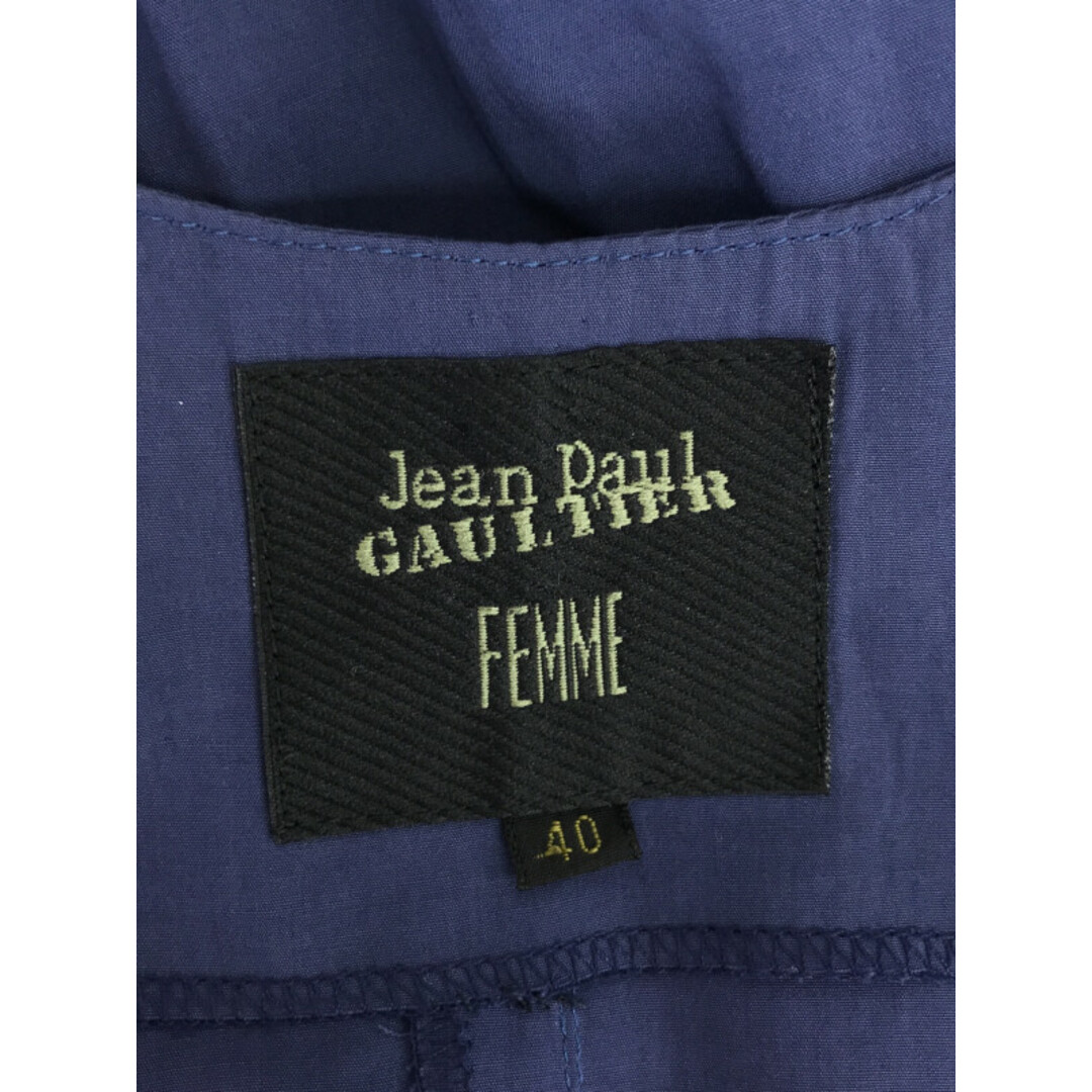 Jean-Paul GAULTIER(ジャンポールゴルチエ)のJEAN PAUL GAULTIER FEMME ジャンポールゴルチェ フェム レーヨンノースリーブフレアワンピース ブルー 40 レディースのワンピース(ロングワンピース/マキシワンピース)の商品写真