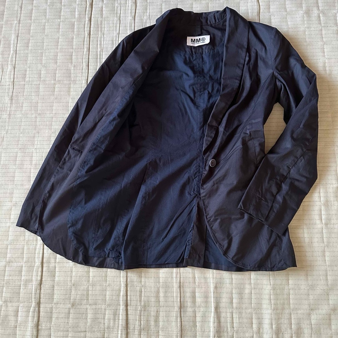 MM6(エムエムシックス)のコットン ジャケット ネイビー系 レディース サイズ38 レディースのジャケット/アウター(テーラードジャケット)の商品写真