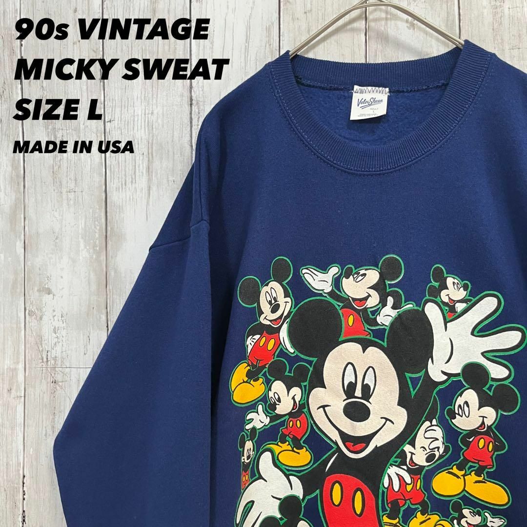 Disney 90sヴィンテージUSA製古着ディズニー ミッキーマウスプリントスエットサイズLの通販 by westtokyo  shop｜ディズニーならラクマ