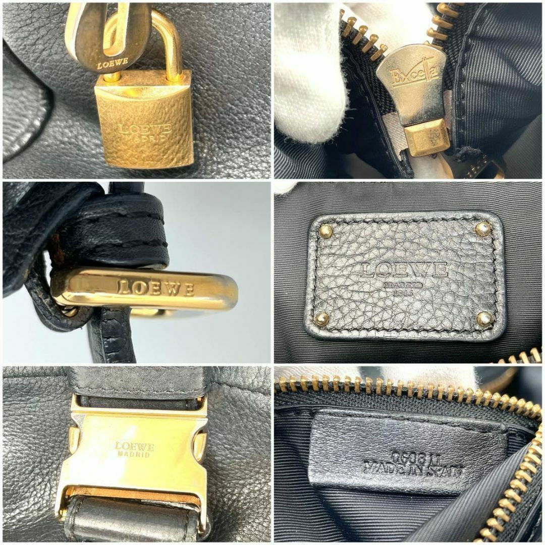 LOEWE ロエベ ワンショルダー ハンドバッグ レザー ブラック