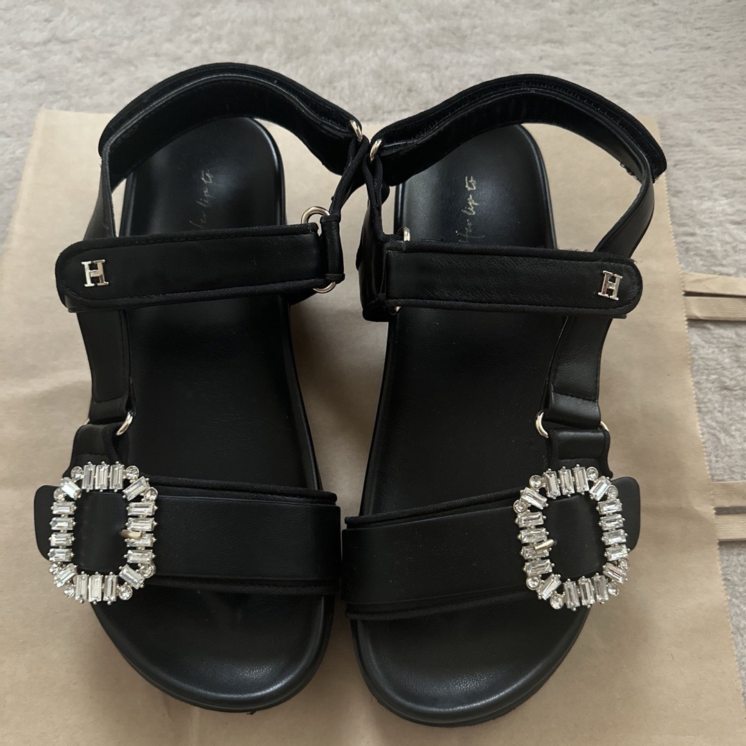 Crystal Slingback Sandals black サイズ37