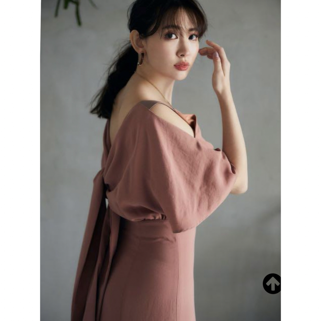 herlipto Open Shoulder Back Ribbon Dress