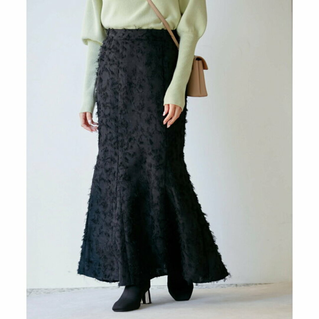 ViS(ヴィス)の【ブラック（01）】【洗える】フリンジマーメイドスカート レディースのスカート(ロングスカート)の商品写真