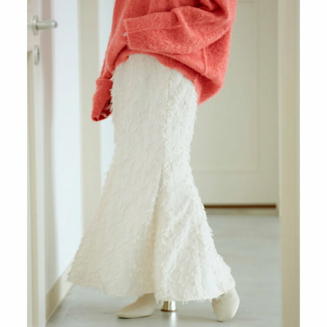 ViS(ヴィス)の【キナリ（16）】【洗える】フリンジマーメイドスカート レディースのスカート(ロングスカート)の商品写真