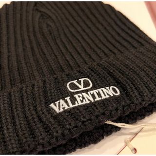 新品 Valentino ヴァレンティノ 刺ロゴ ウール ニット帽