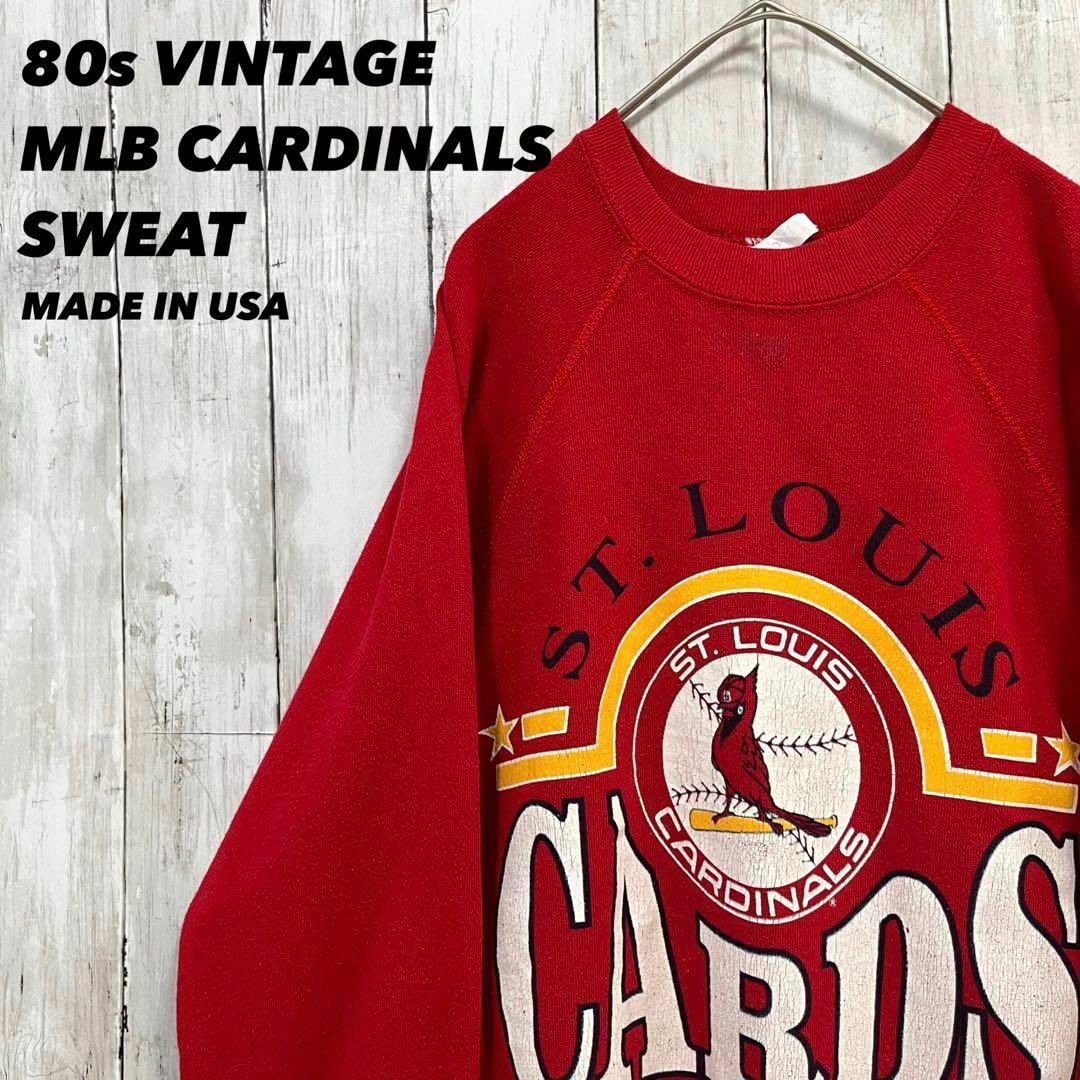 MLB - 80sヴィンテージUSA製古着MLB カージナルスビッグロゴプリント