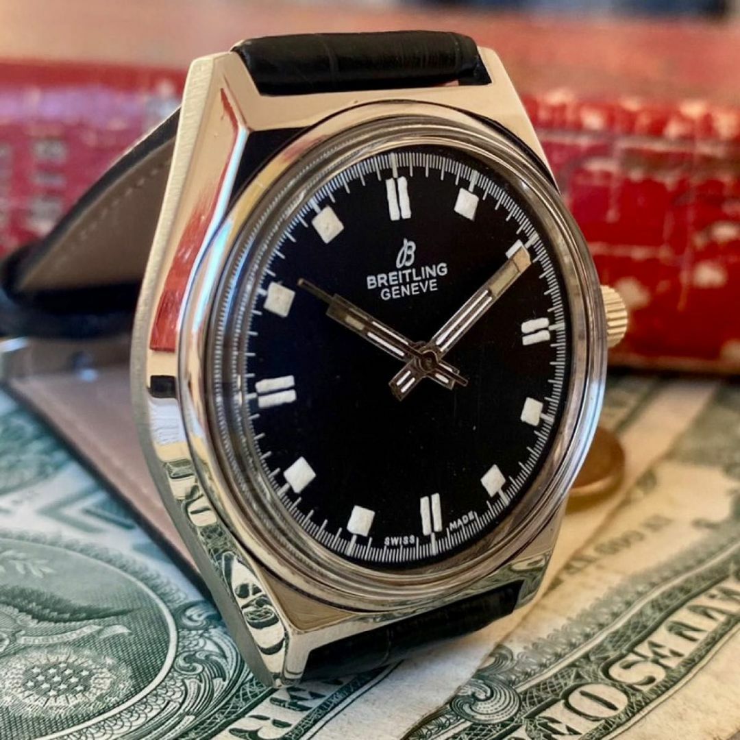 BREITLING(ブライトリング)の【レトロなデザイン】ブライトリング メンズ腕時計 ブラック 手巻き ヴィンテージ メンズの時計(腕時計(アナログ))の商品写真