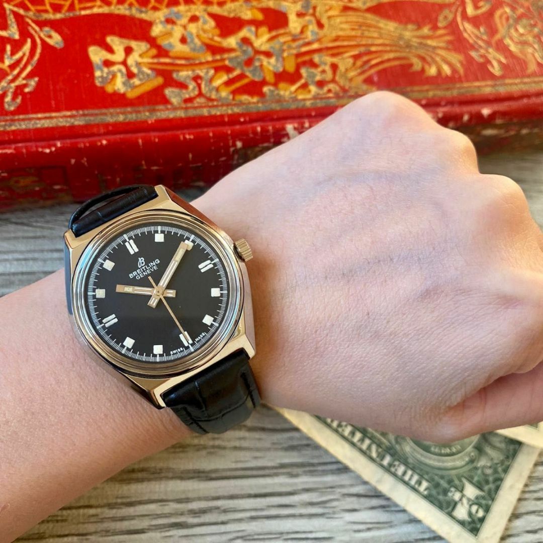 BREITLING(ブライトリング)の【レトロなデザイン】ブライトリング メンズ腕時計 ブラック 手巻き ヴィンテージ メンズの時計(腕時計(アナログ))の商品写真