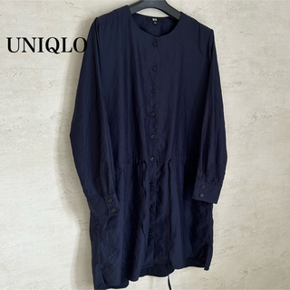ユニクロ(UNIQLO)のユニクロ★ノーカラーシャツワンピースLサイズ(シャツ/ブラウス(長袖/七分))