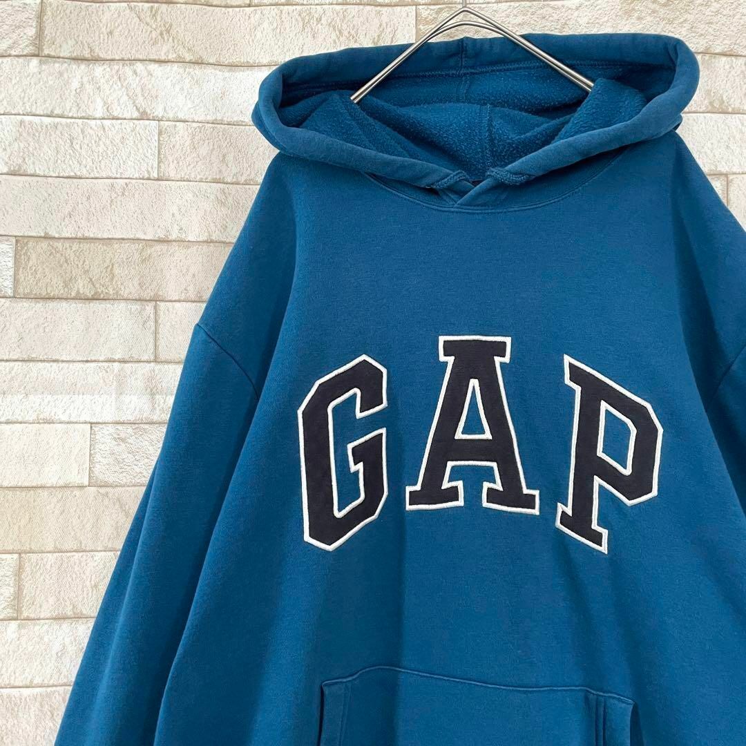 GAP - GAP ギャップ パーカー プルオーバー 刺繍ロゴ 裏起毛 Lの通販
