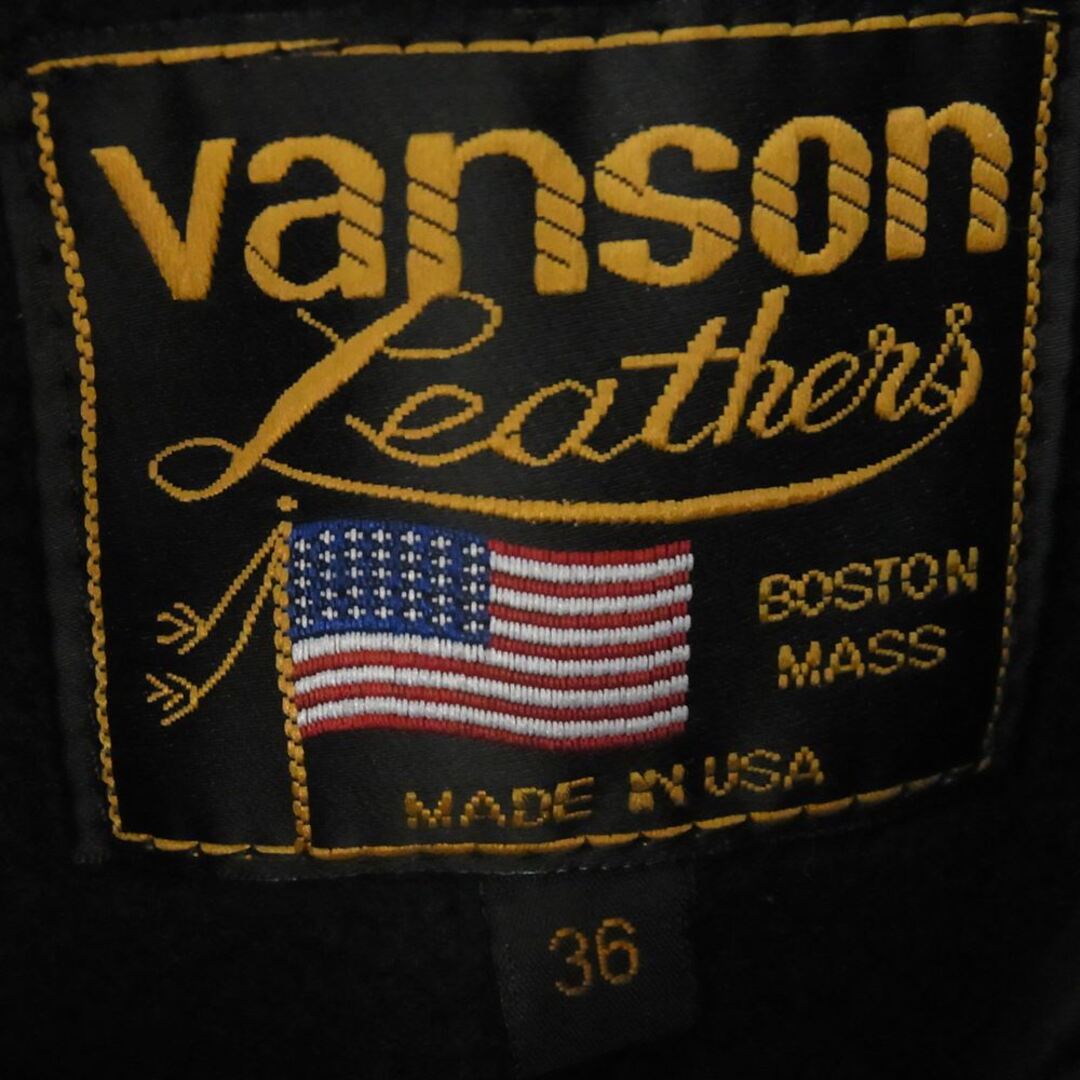 VANSON バンソン ジャケット MODEL B シングル ライダース ジャケット ブラック系 36