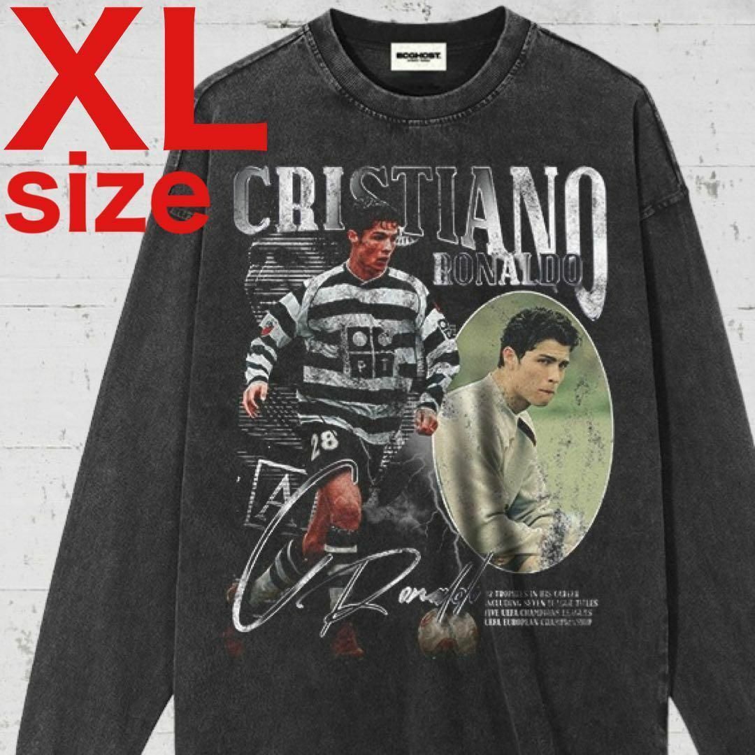 クリスティアーノロナウド　Cristiano　クリロナ　ロンT　XL　ブラック