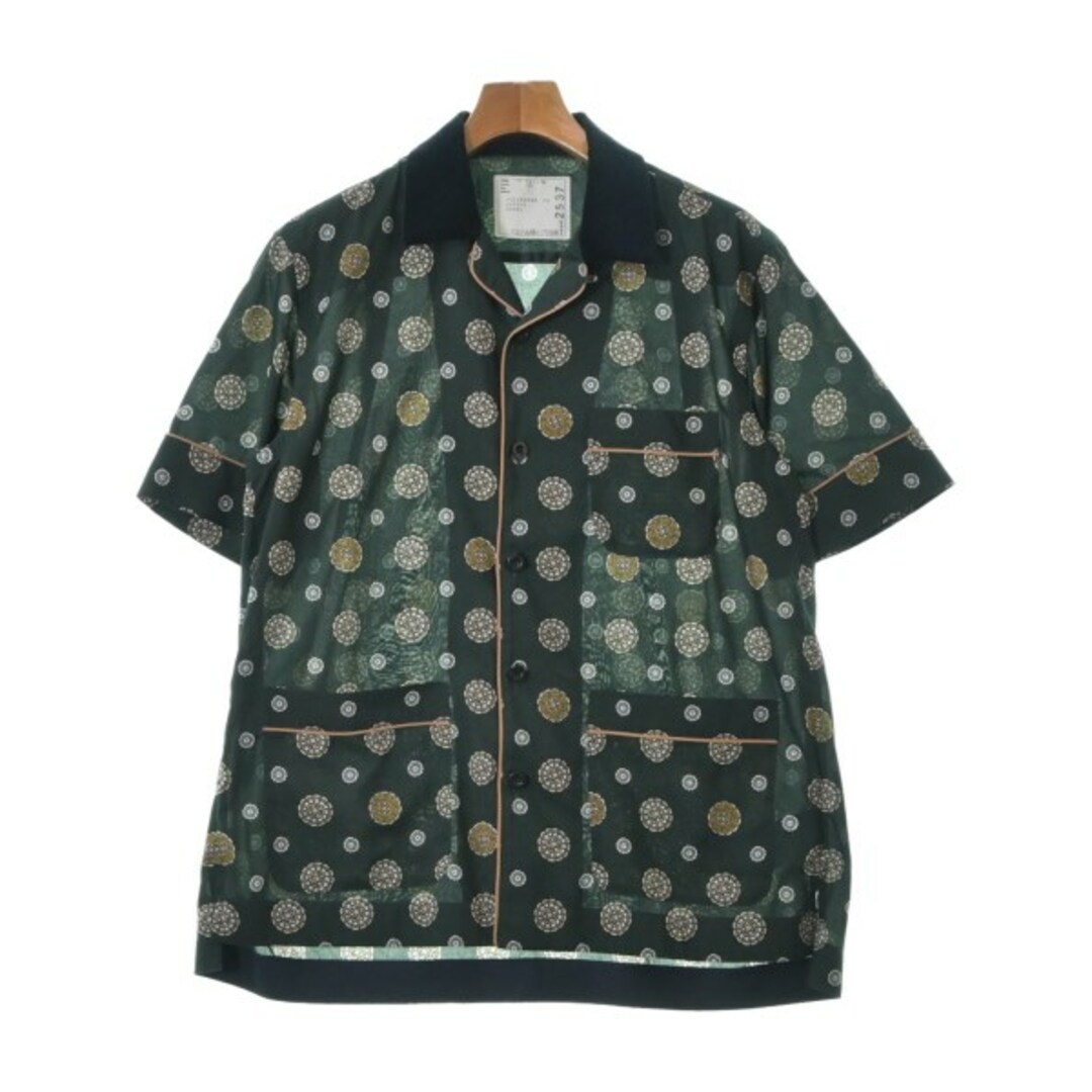ボタン袖丈sacai サカイ カジュアルシャツ 1(S位) 緑x黄x白等(総柄)